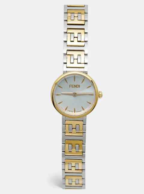 Fendi Forever Fendi 103 Silver Dial Two Tone Stainless Steel Women's Wristwatch 19 mm