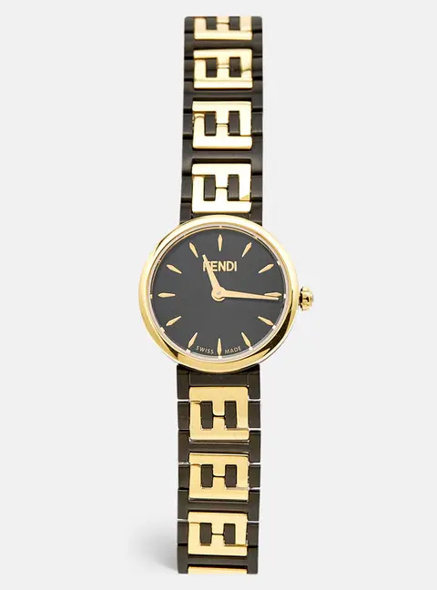 Fendi Black Two-Tone Stainless Steel Forever Fendi 103 Women's Wristwatch 19 mm