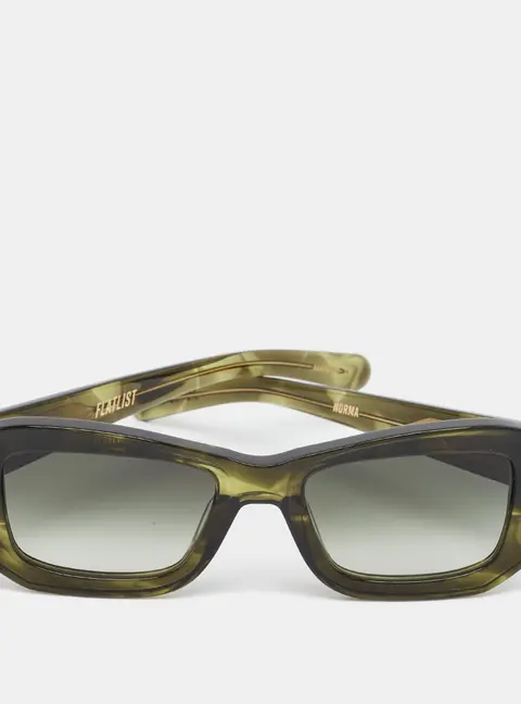 Flatlist Green Gradient 012 FL 2C7 Norma Rectangle Sunglasses