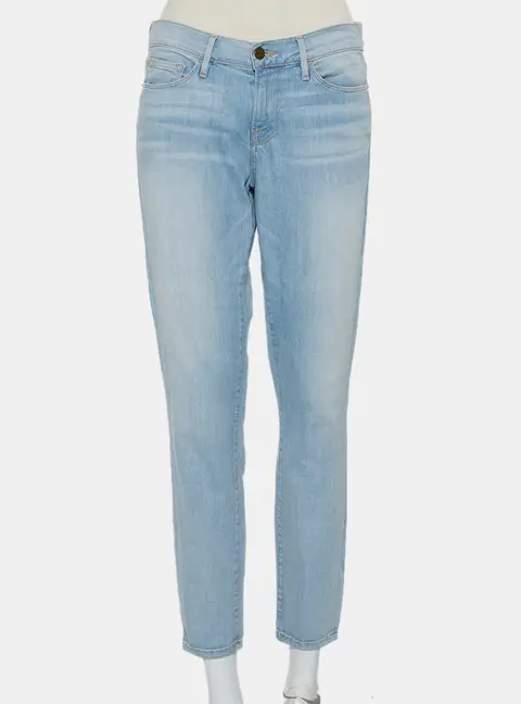 Frame Blue Faded Denim Le Skinny de Jeanne Crop Jeans M