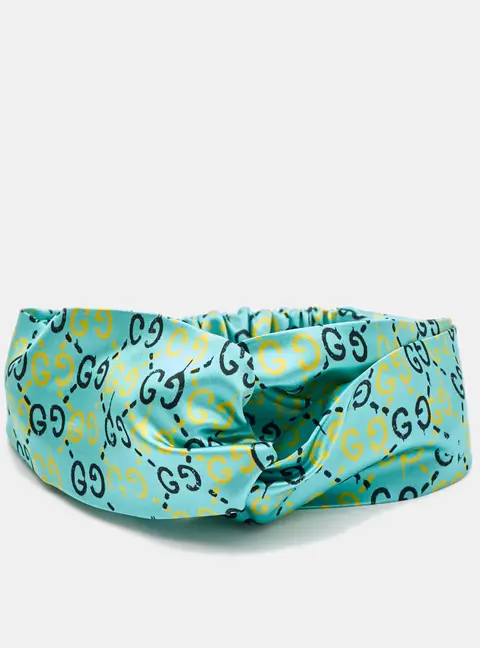 Gucci Blue GG Ghost Silk Headband M