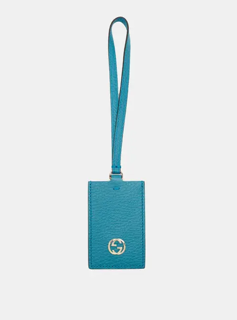 Gucci Interlocking G Luggage Tag Green/Blue Leather