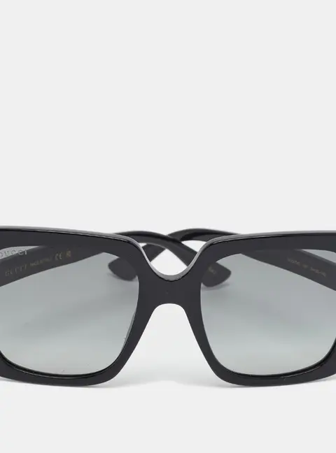 Gucci Black Gradient GG0418S Logo Crystals Square Sunglasses