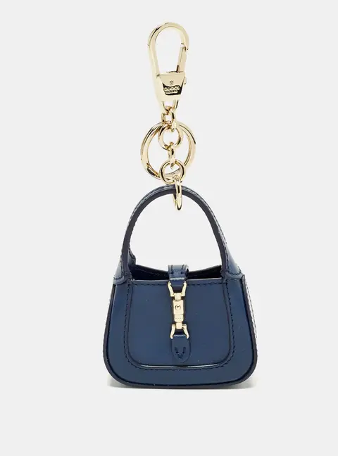 Gucci Jackie 1961 Key Chain Blue Leather