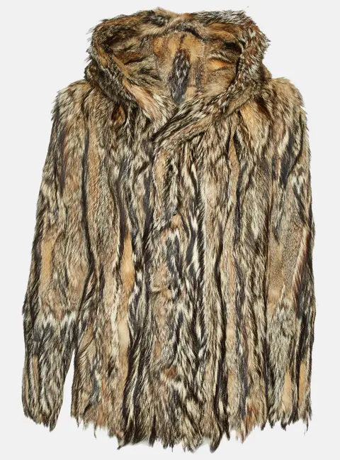 Gucci Brown Real Fur Hooded Coat XXXL