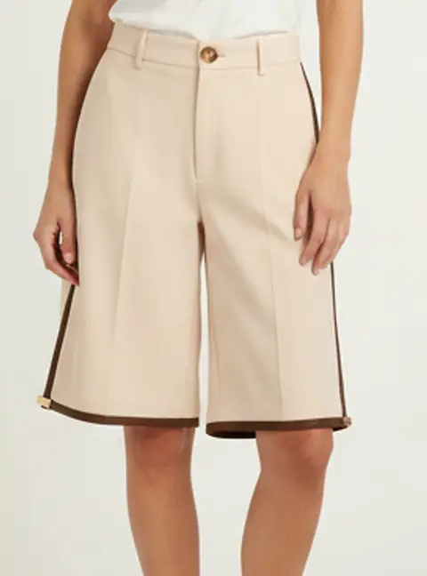 Gucci Peach Wool Blend Belted Knee Length Shorts S