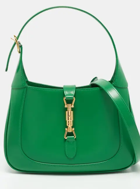 Gucci Jackie 1961 Small Green Smooth Leather Hobo
