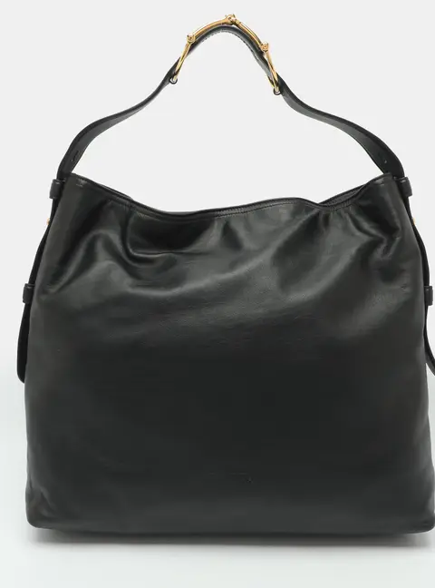 Gucci Beatrix Large Black Leather Tote
