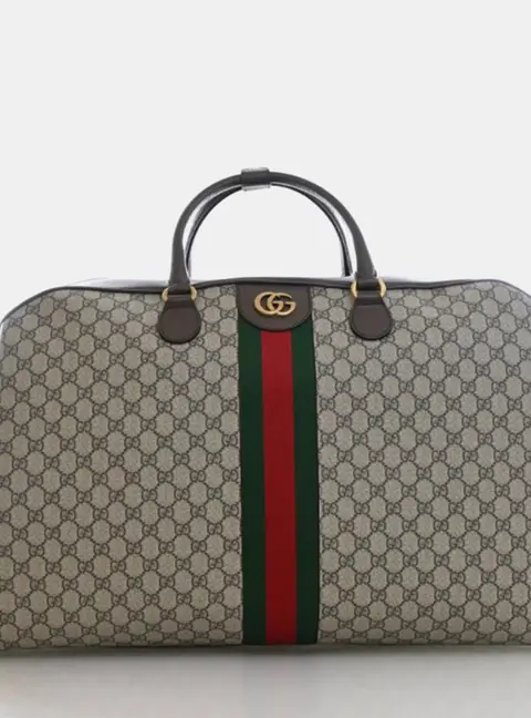 Gucci Savoy Large Brown GG Supreme Canvas Travel Duffle Bag