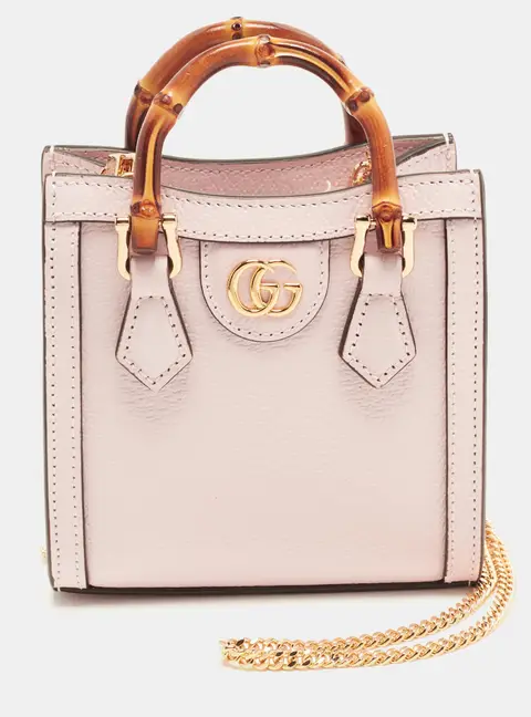 Gucci Diana Nano Pink Leather Tote