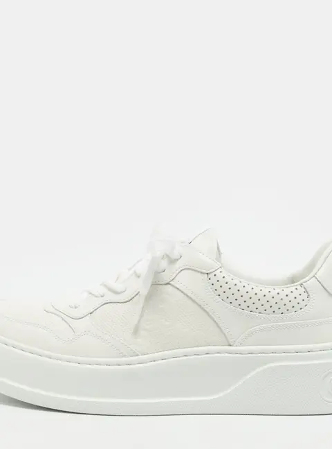 Gucci Chunky B Size 41.5 Off White Jumbo GG Leather Low Top Sneakers