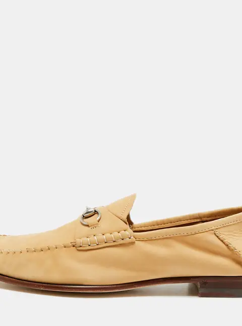 Gucci 1953 Horsebit Size 40.5 Beige Nubuck Leather Loafers