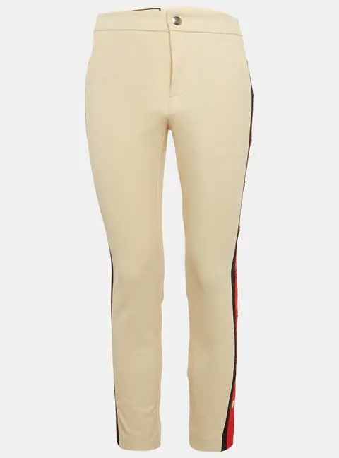 Gucci Beige Cotton Blend Band Detail Trousers S