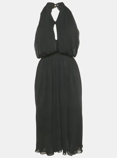 Gucci Black Jersey Halter Neck Midi Dress S