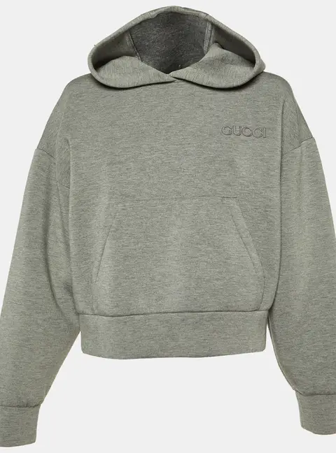 Gucci Grey Viscose Jersey Sweatshirt Hoodie S