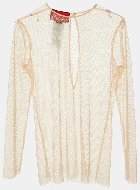 Gucci Light Pink Tulle Sheer Top S