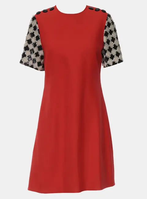 Gucci Red Sequin Embellished Dress Size M