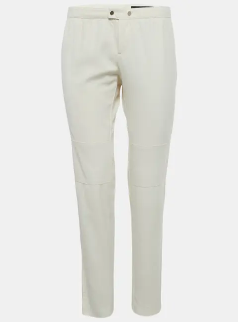 Gucci Cream Stretch Cotton Slim Fit Pants M/Waist 31"