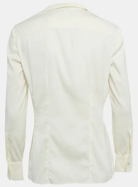 Gucci Cream Cotton Blend Long Sleeve Shirt S