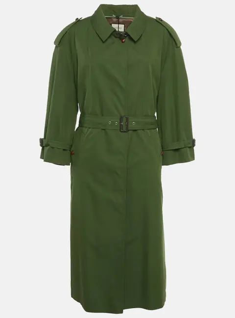 Gucci Green Gabardine Trench Coat L