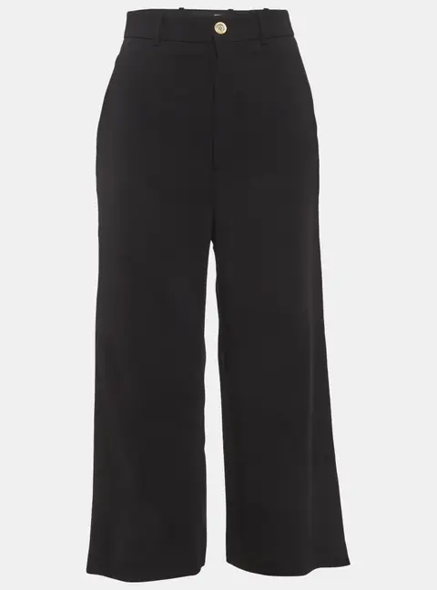 Gucci Black Web Trim Crepe Trousers S
