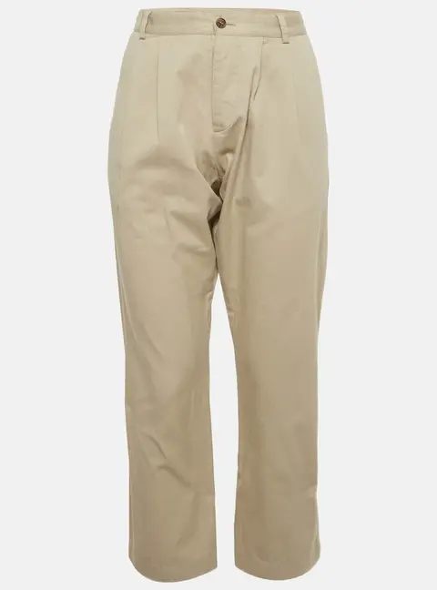 Gucci Beige Twill Pleated Pants L