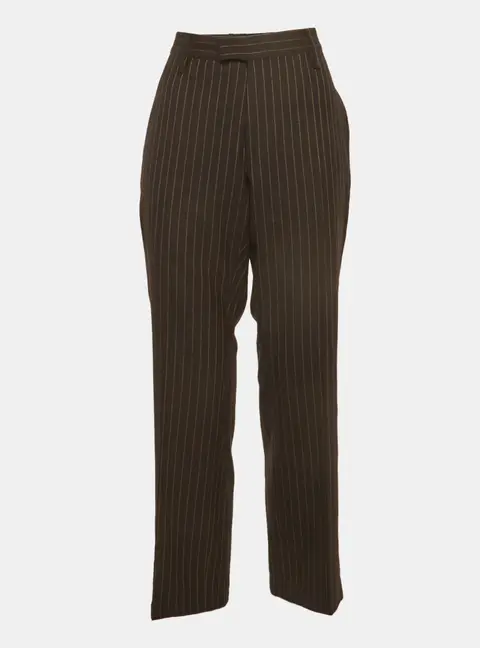 Gucci Brown Pin Striped Wool Regular Fit Trousers L