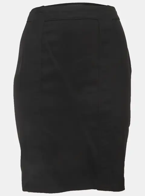 Gucci Black Gabardine Button Detail Short Skirt M
