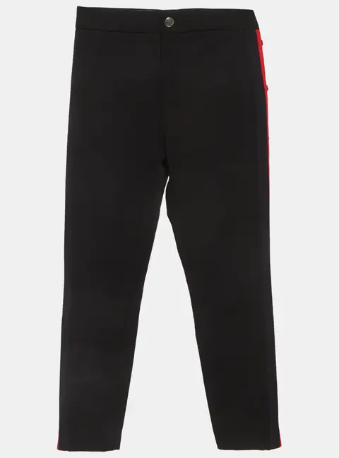 Gucci Black Stretch Cotton Side Striped Straight Pants S