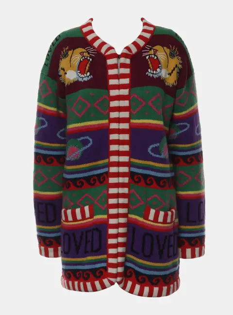 Gucci Multicolor Tiger Knitted Cardigan XS