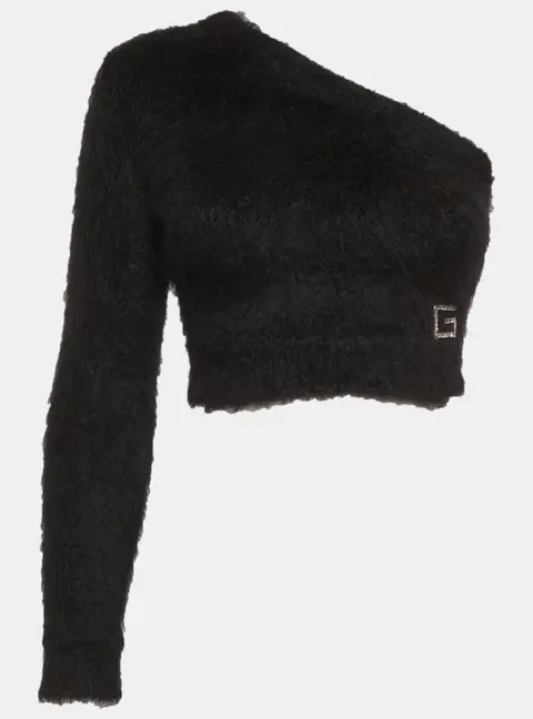 Gucci Black Mohair Blend One Shoulder Top XS