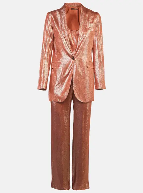 Gucci Iridescent Rust Lame & Silk 3 Piece Set S/M