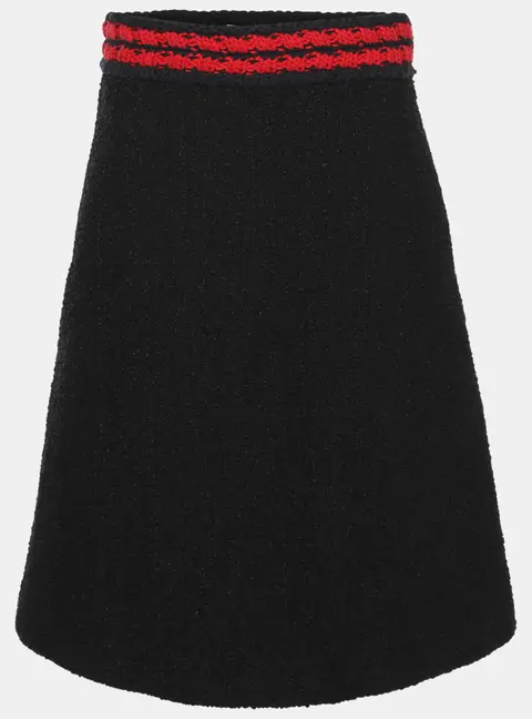 Gucci Black Tweed Midi Skirt M