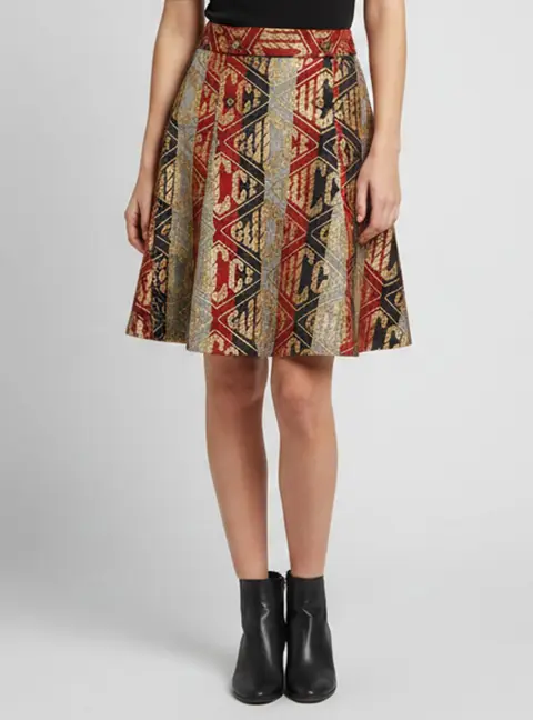 Gucci Multicolor Lurex Knit A-line Knee Length Skirt S