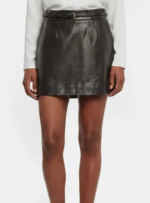 Gucci Black Leather Mini Skirt S