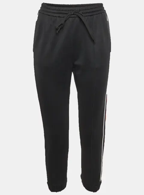 Gucci Black Side Strip Jersey Drawstring Track Pants S