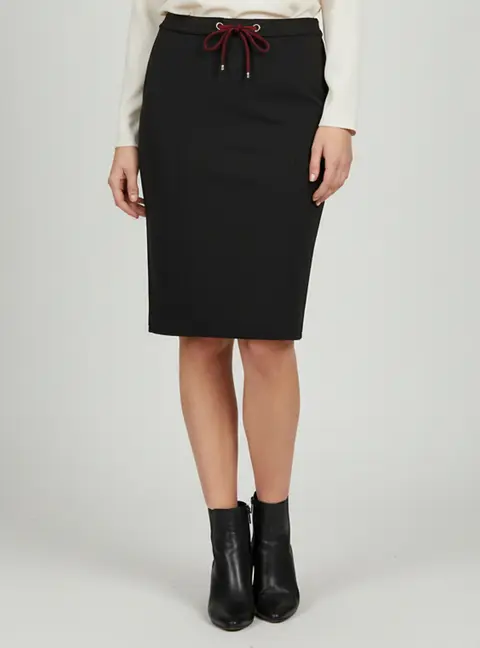 Gucci Black Stretch Knit Zip Up Mini Skirt S