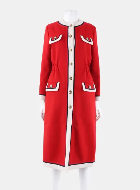 Gucci Wool Red Coat IT/EU 36
