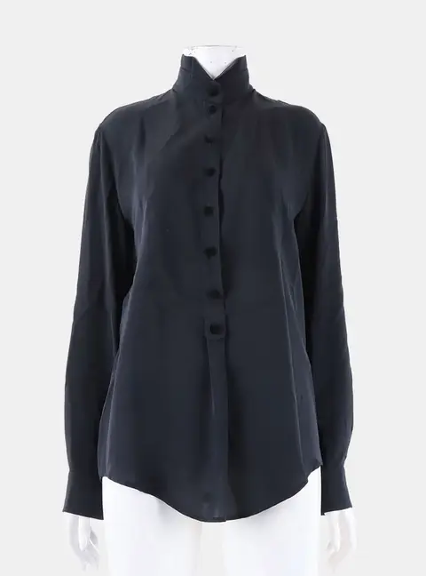 Gucci Black Silk Buttoned Blouse Size S