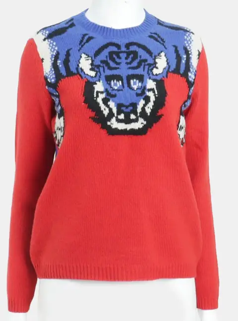 Gucci Multicolor Wool Long Sleeve Knit Top Size XS