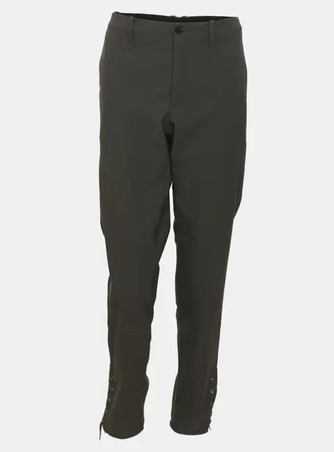 Gucci Dark Grey Stretch Nylon Laced Up Tapered Ankle Riding Trousers L