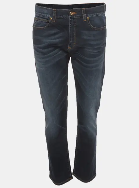 Gucci Blue Denim Embellished Boyfriend Jeans M / Waist 33"