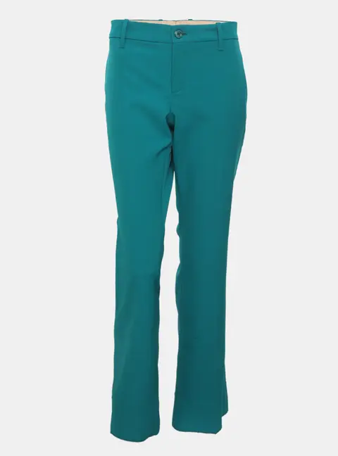 Gucci Teal Blue Silk & Wool Straight Bootcut Pants M