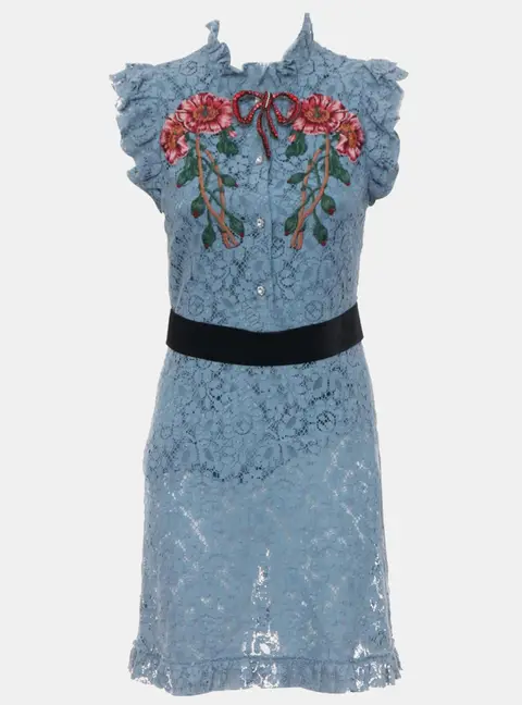 Gucci Floral Embroidered Lace Dress