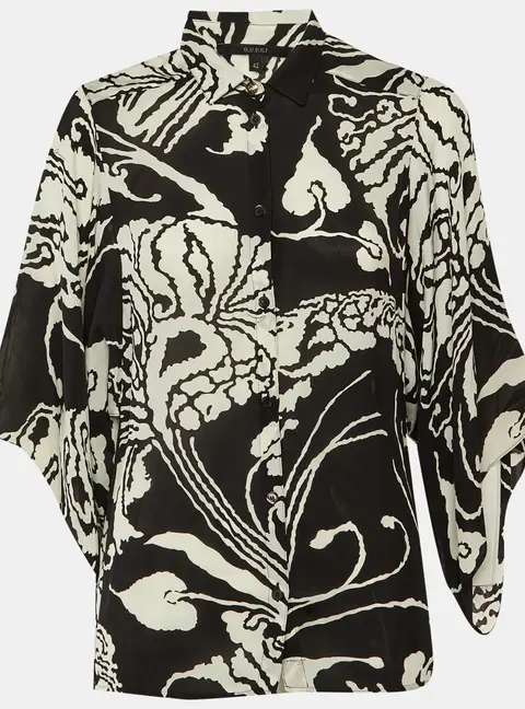 Gucci Monochrome Printed Silk Shirt M