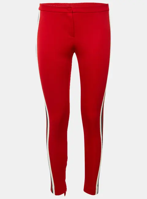 Gucci Red Jersey Web Tape Detail Fitted Pants S