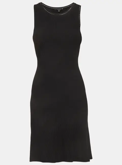 Gucci Black Rib Knit Sleeveless Mini Dress XS