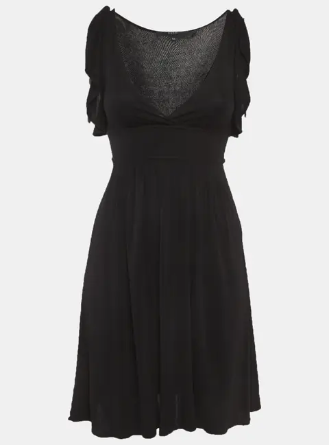 Gucci Black Jersey Knit Pleated Mini Dress XS
