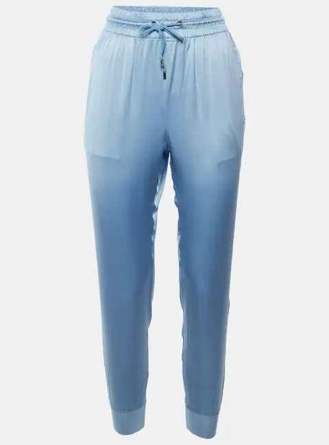 Gucci Light Blue Satin Drawstring Joggers S