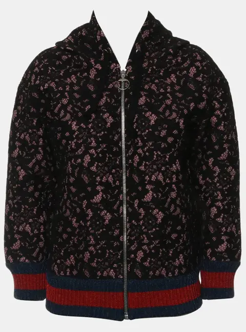 Gucci Lace Hooded Zip-Up Jacket